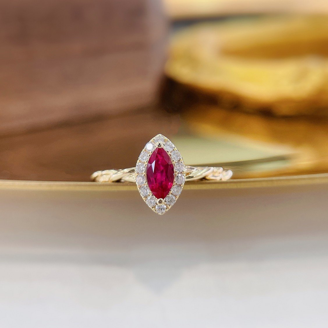 Ruby Ring 0.26 Cts in 18k Gold Jewelry