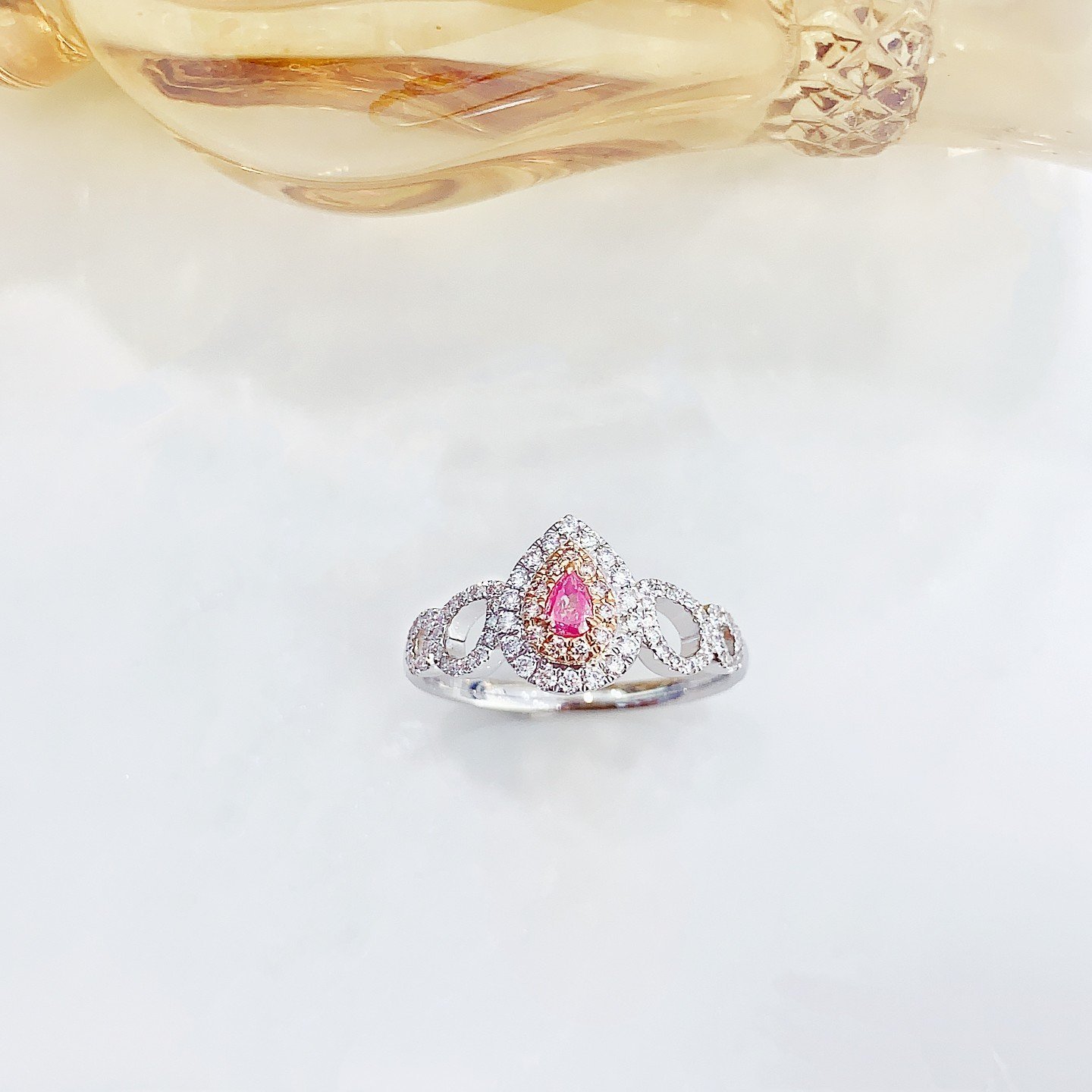 Diamond Ring 0.08 Cts in 18k Gold Jewelry