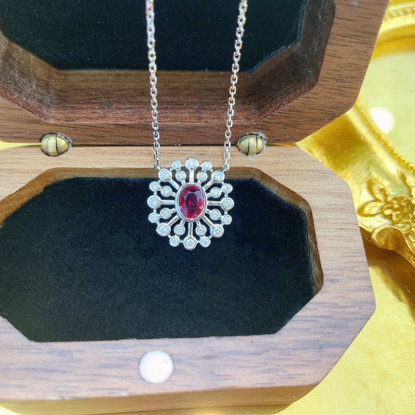 Ruby Pendant 0.43 Cts in 18k Gold Jewelry