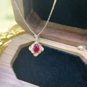 Ruby Pendant 0.50 Cts in 18k Gold Jewelry