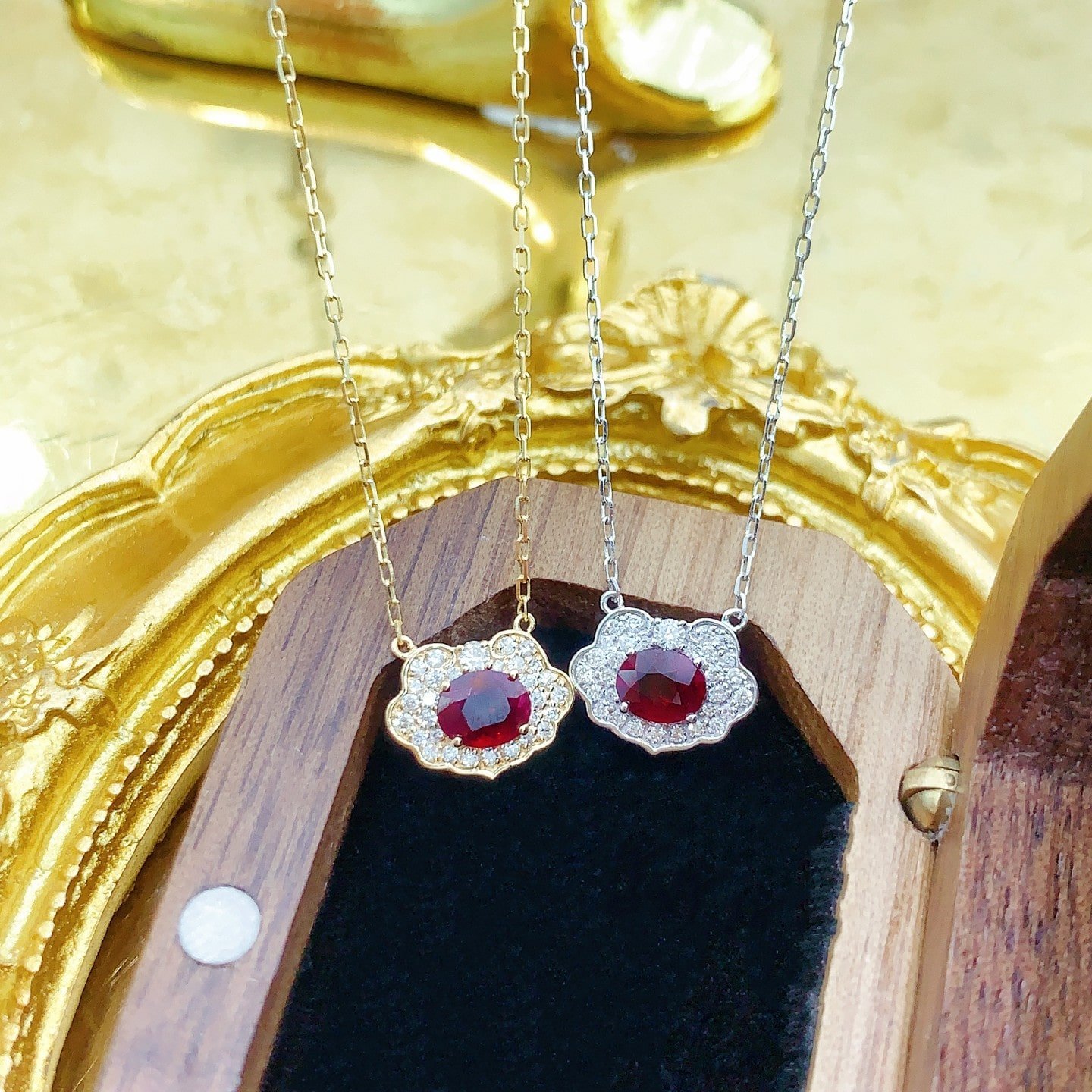 Ruby Pendant 0.44 Cts in 18k Gold Jewelry