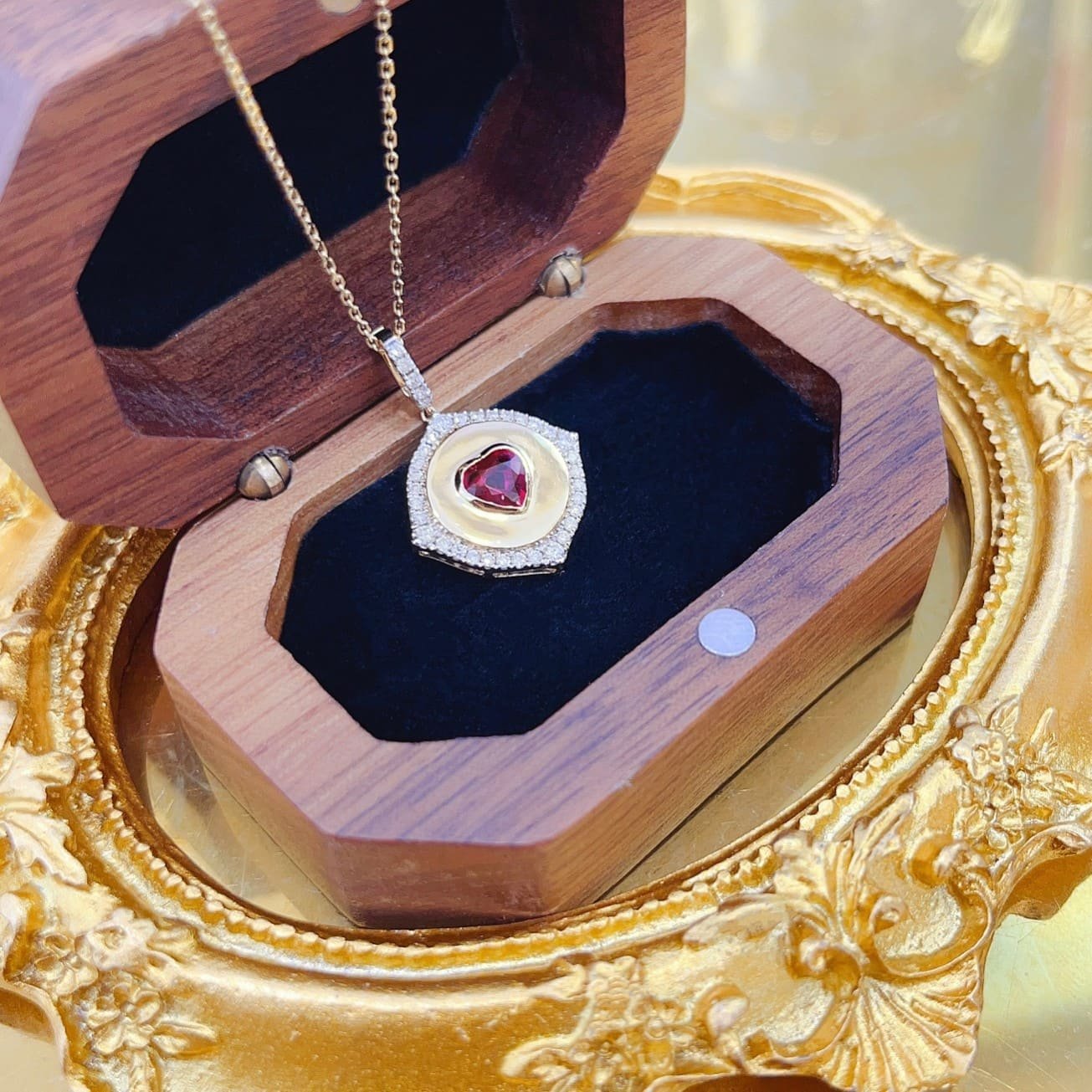 Ruby Pendant 0.40 Cts in 18k Gold Jewelry